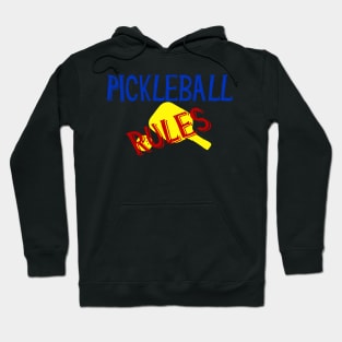 Pickleball Rules red and blue Hoodie